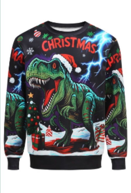 (Small) LMYOVE Ugly Christmas Sweatshirt for Women Men Funny 3D Printed Sweatshirt Adult, Unisex Ugly Pullover