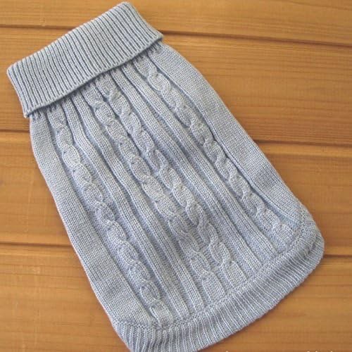 Tangpan Turtleneck Classic Straw-Rope Pro Pet Dog Sweater Apparel (Blue,XXL)