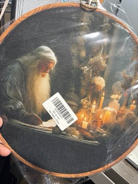 Wall Art Decor, Cozy Winter Cottagecore Framed Canvas Prints 10x10, Rustic Nature Snowy Wildlife Bird Round Wall Hanging Artwork Decorations for Home Bedroom Living Room Colour 02