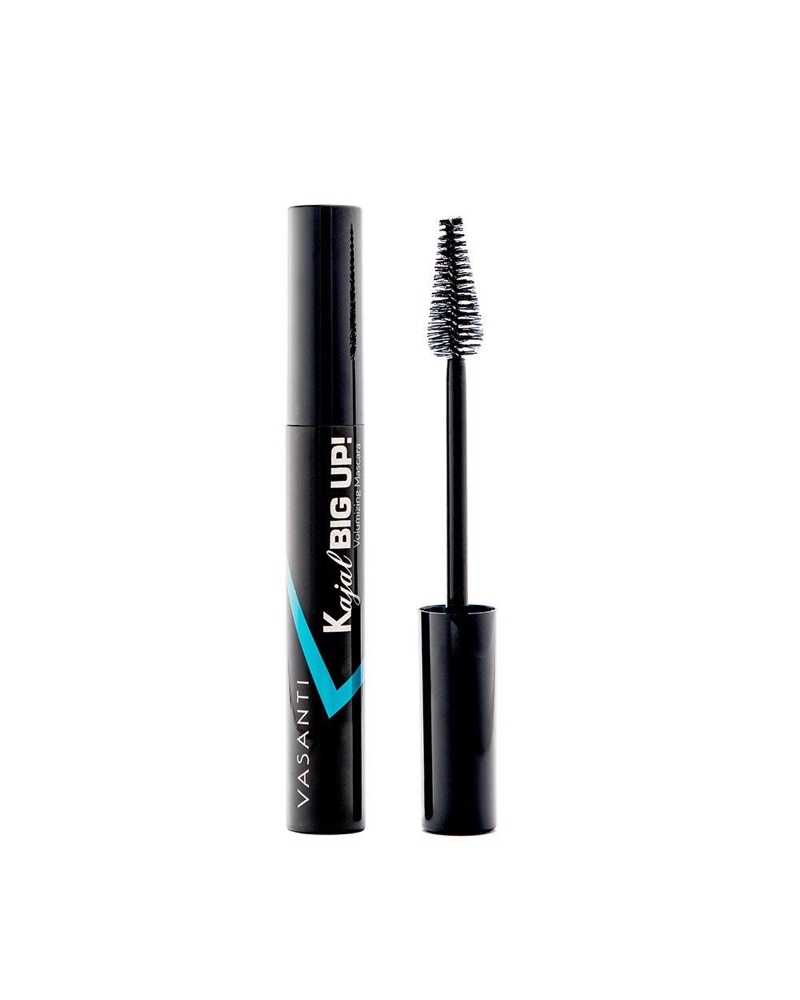Kajal Big Up! Volumizing Mascara - Black - Long-Lasting, Intense Volume, Non-Clumping, Safe for Sensitive Eyes, Will Not Flake or Dry Lashes