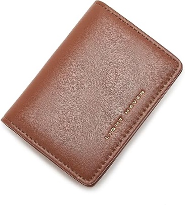 LIGHTHAVEN RFID Blocking Credit Card Holder (Brown)