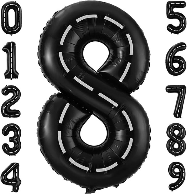 Race Car Number Balloon 8