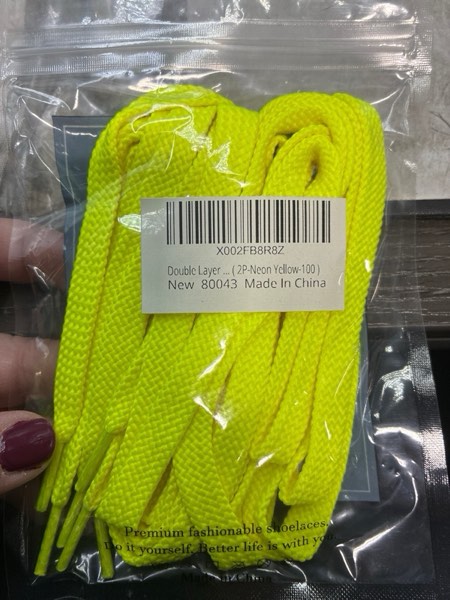 Condition photo showing New/Like New for VSUDO Double Layer Shoe Laces for Sneakers,5/16" Flat Shoelaces Compatible with Converse, Vans, and Air Force - 2 Pairs