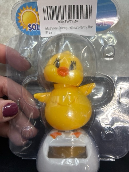 Condition photo showing New/Like New for Solar Powered Dancing Chick, Solar Dancing Figurines, Solar Bobblehead Chicken, Solar-Powered Car Charm, Cartoon Bobble Head Chick Ornaments Figures for Car Dashboard, Car Dashboard Solar Power Kits
