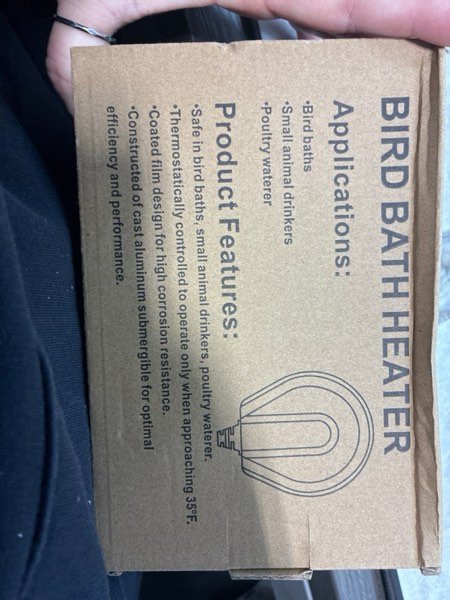 Condition photo showing New/Like New for Bird Bath Heater with 10ft, Utility Submersible Aluminum Cast De-Icer Chicken Water Heater for Birdbaths in Winter (150W) 150W Black