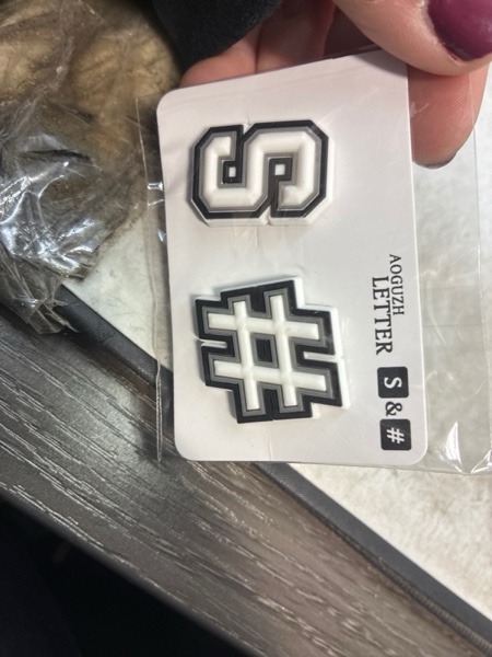 Condition photo showing New/Like New for JIbbitz Charm letter S and hashtag sign