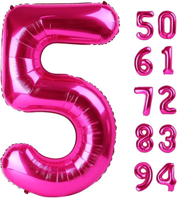 0 Balloon, Pink Number Balloon 40 Inch for Birthday Decorations, 0 Large Foil Balloon Numbers, 0th Mylar Giant Birthday Balloon for Boy Girls Women Men