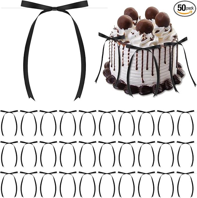 5 x 7 Inches Black Bows 30 Pcs Twist Tie Bows Cute Satin Ribbon Bow for Gift Wrapping DIY Craft Gift Cake Treat Bags Wedding Decorations Party Favors Birthday Party