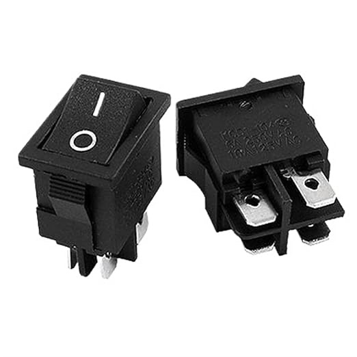 AKIRO 5pcs Mini Rocker Switches, Snap-in DPST Rocker Switch Toggle Power ON-Off Switch, On-Off Toggle, 6A 250V AC 10A 125V AC