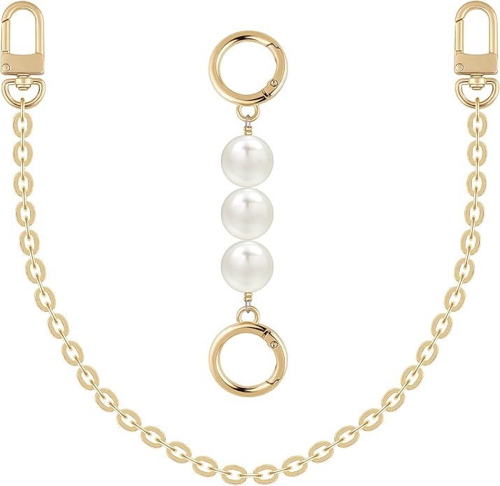 Puideon Purse Extender Chain,2 Pack Bag Extender Chains with Alloy Swivel Clasps Gold Purse Strap Extender for Purses Handbags Shoulder Crossbody Bag Straps Replacement Extension