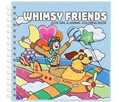 Whimsy Friends: Cute Girl & Animal Coloring Book by Coco Wyo