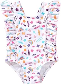 happy town one-piece infant toddler baby girl summer swimsuit watermelon leopard ruffle swimwear bikini bathing suit mermaid 3-6 months