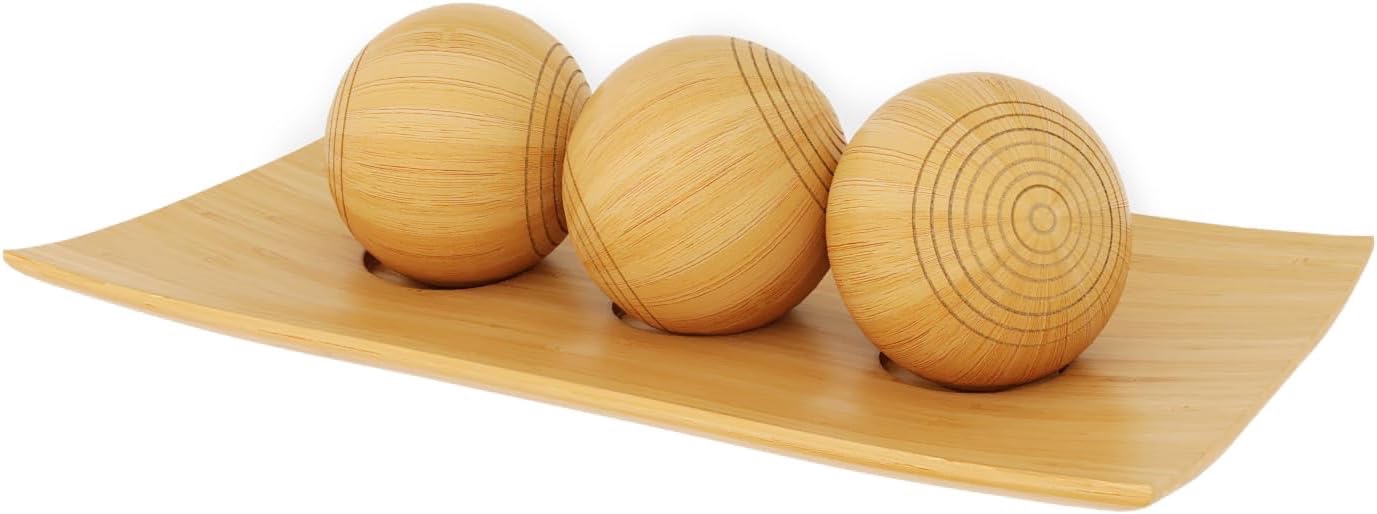 Creative Scents Harmony Decor Tray and Ball Set - Centerpiece Decoration - Coffee Table Decor - Dini