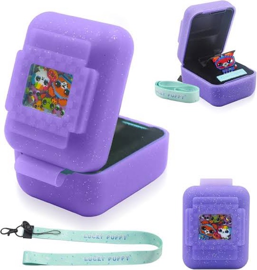 Taladad Silicone Cover Case for Bitzee: Interactive Toy Digital Pet with Lanyard — Protective Case Holder Skin for Bitzee Virtual Electronic Pets for Girls & Boys (Purple)