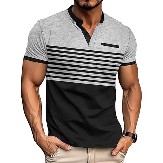SweatyRocks Men's 2 Pack Golf Shirts Collared Button Front Tennis Shirt Short Sleeve Work T-Shirt Grey Large