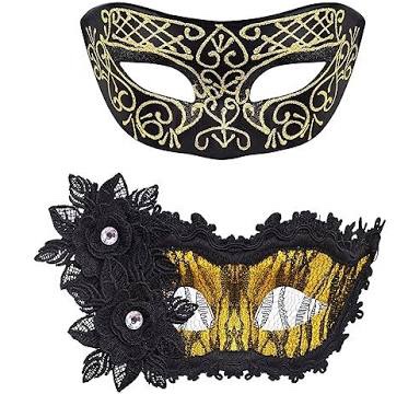 SIQUK Couple Masquerade Masks Set Venetian Party Mask Costume Mask