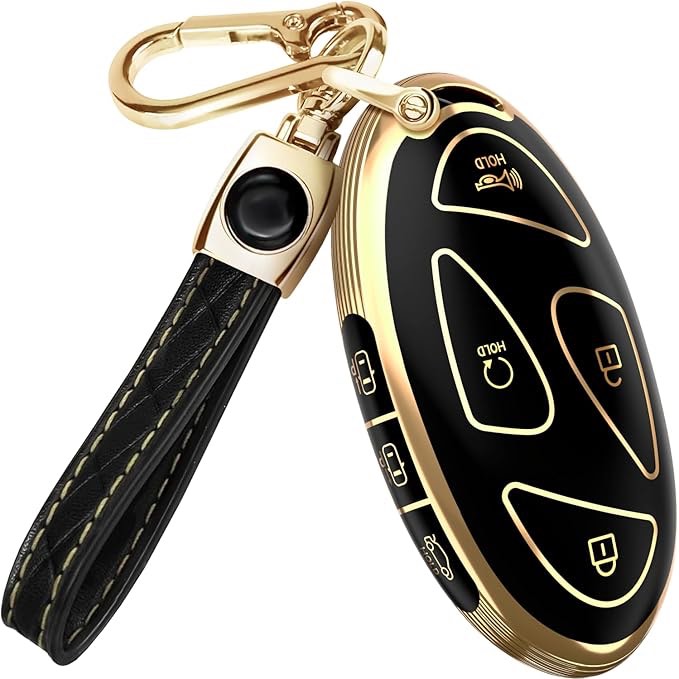 WTSHOPME Key Fob Cover Compatible with Smart Key (2025 Santa Fe, Black)
