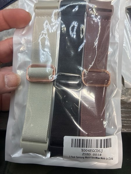 Condition photo showing New/Like New for 3 Pack Bands Compatible with Samsung Galaxy Watch 7 6 5 4 FE Band 40mm 44mm/Galaxy Watch 6 4 Classic Bands 47mm 43mm 42mm 46mm/Watch5 Pro Band, One Click No Gap Elastic Nylon Wristband