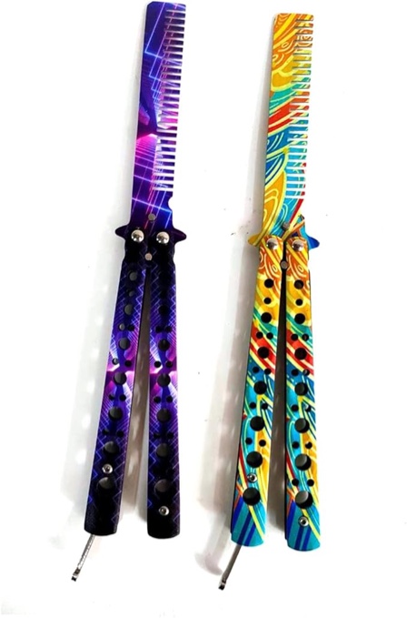 WANLIAN Beautiful Comb,Beautiful Comb Stainless Steel Folding Practice Combs Hair Styling Tools for Sport Outdoor Use (NO.5)