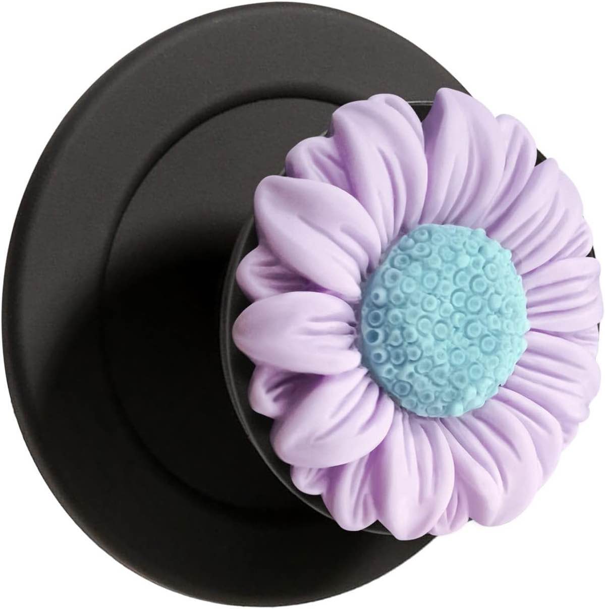kasitus compatible with magsafe magnetic purple daisy flower black design collapsible mobile phone grip stand holder for smartphone tablet cell phone accessory