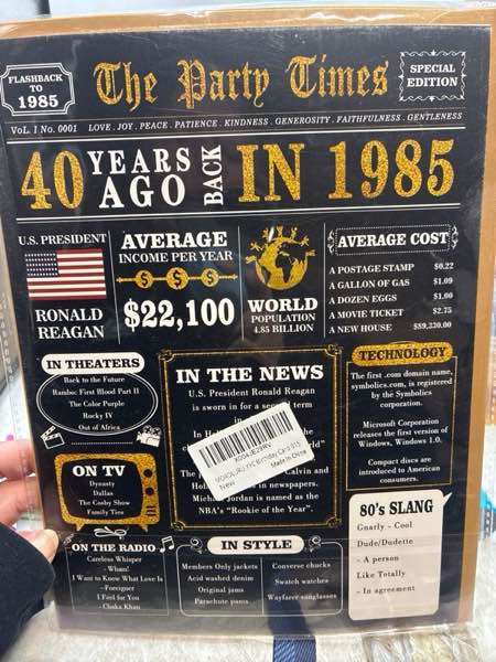 Condition photo showing New/Like New for Jumbo 40th Birthday Gift for Him Her, Happy 40th Birthday Card for Women Men, Funny 40 Year Old Birthday Greeting Card for Mom Dad, Vintage 40 Bday Decorations for Husband Wife Black Gold 40th