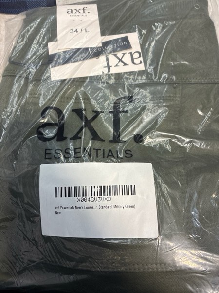 Condition photo showing New/Like New for (34 L) Essentials Men’s Loose Fit Cargo Pants Casual Joggers Athletic Pants Cotton Loose Straight Sweatpants