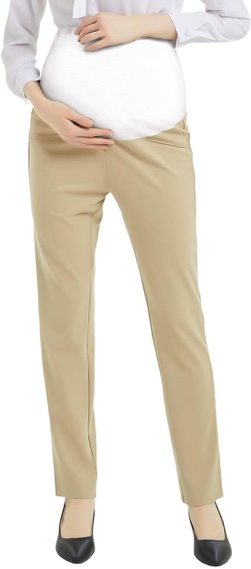 (Large) Bhome Maternity Jeans Stretch High Waisted Pants for Work, Career, Office, and Dress