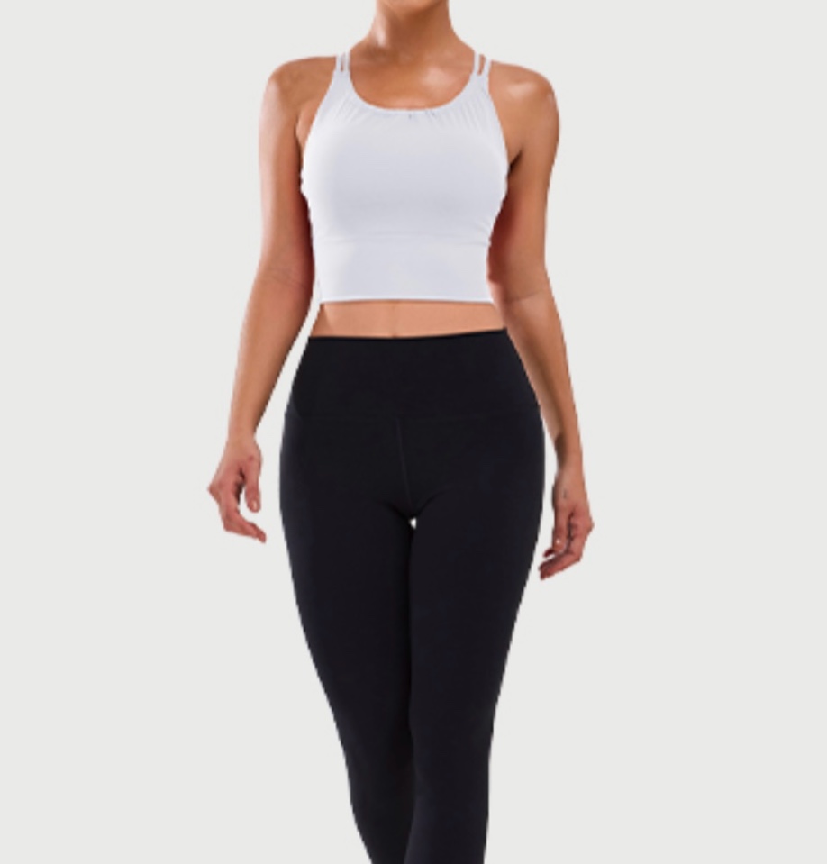 BMJL Women's Workout Tank Top Bulit in Bra Removable Pad Racerback Athletic Gym Yoga Camisole Smocked Neck Cropped Top