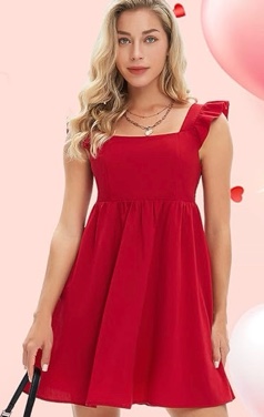 (X-Small) EXLURA Women's Summer Square Neck Sleeveless Casual Boho Ruffle Dress 2025 Backless Beach Teen Sundresses with Pockets