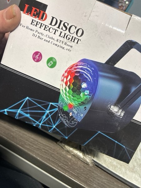 Condition photo showing New/Like New for Party Light Disco Ball Lights,4 in 1Dj Strobe Light Stage Rave Light Dance Light Projector Effect Sound Activated with Remote Control for Karaoke Parties Club Dance Wedding Christmas Halloween