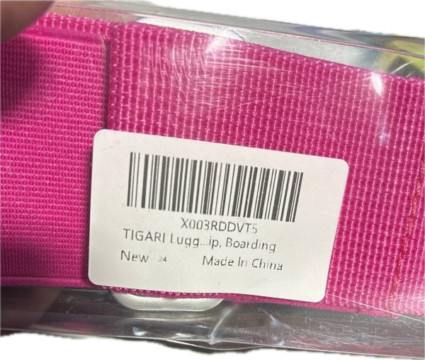 Condition photo showing New/Like New for TIGARI Luggage Straps for Suitcases add a Bag — 2-in-1 Suitcase Strap, Travel Belt for Luggage Over Handle, Adjustable Alloy Buckle Luggage Elastic Belt, Travel Essentials for Airport, Trip, Boarding (28-35" Length, Rose Red)