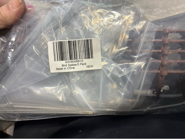 Condition photo showing New/Like New for Aeibxiy Bird Spikes — 5-Pack Bird Deterrent Spikes for Outdoor, Plastic Bird Spike for Small Bird Cat Squirrel, Pigeon Spikes for Fence Roof and Wall