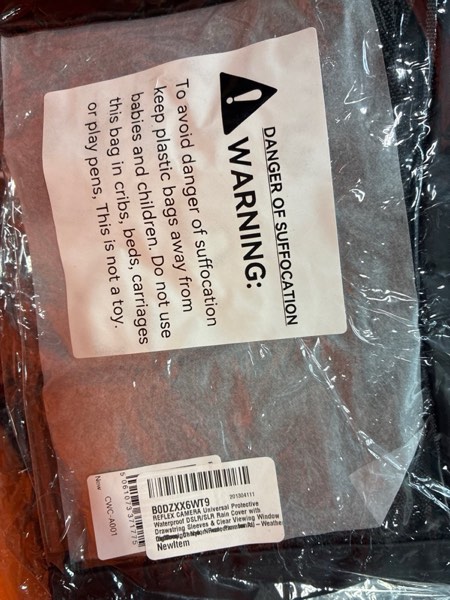 Condition photo showing New/Like New for REFLEX CAMERA Universal Protective Waterproof DSLR/SLR Rain Cover with Drawstring Sleeves & Clear Viewing Window for Sony, Canon, Nikon, Panasonic, Lightweight Nylon Protection for All-Weather Outdoor