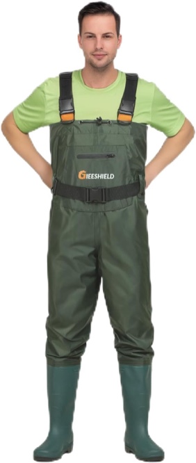 chest waders with boots – waterproof lightweight 2-ply nylon/pvc for men & women fishing & hunting