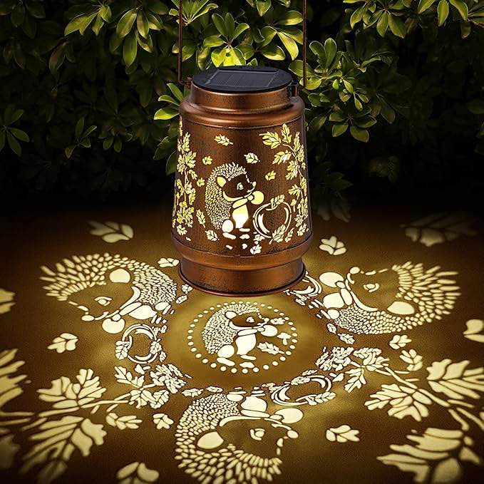 solar lanterns outdoor waterproof hedgehog garden decorations gifts for women gifts for mom grandma birthday gifts hanging solar lanterns outdoor for garden decoration, patio, lawn, passageway