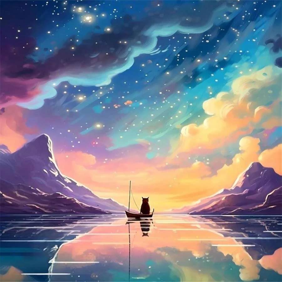 quitedew diamond painting kits for adults,cat diamond art kits for adults,5d diamond paintings gem art paint with diamonds home wall decor 12x16 inch(starry sky)