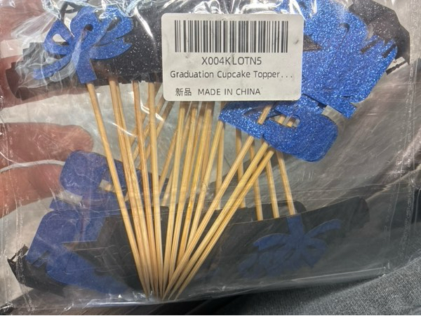 Condition photo showing New/Like New for Graduation Cupcake Topper 2025 (Blue and Black)