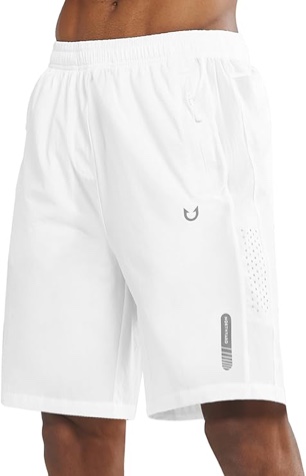 northyard men's 7" athletic running shorts with zipper pockets quick dry lightweight workout gym short white - xl