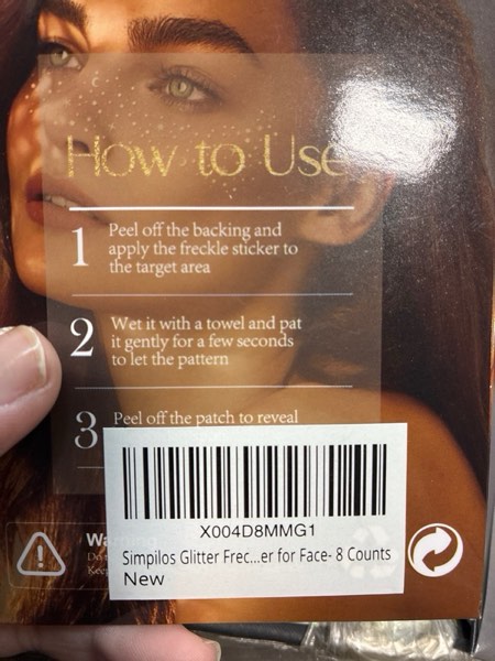 Condition photo showing New/Like New for Simpilos Makeup Pathes, Body Face Glitter for Kids Women Girls, Gold Snowflake Glitter Makeup for Fa