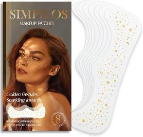 Simpilos Makeup Pathes, Body Face Glitter for Kids Women Girls, Gold Snowflake Glitter Makeup for Fa