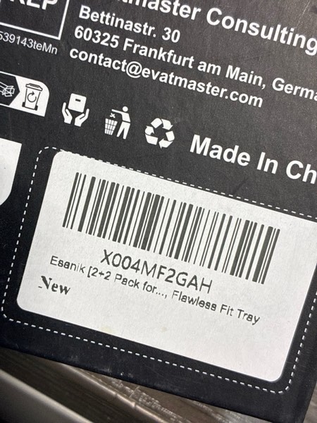 Condition photo showing New/Like New for Esanik [2+2 Pack for iPhone 15 Plus Tempered Glass Screen Protector & Camera Lens Cover - Military-Grade 9H Hardness, HD Clear, Anti-Scratch, Flawless Fit Tray