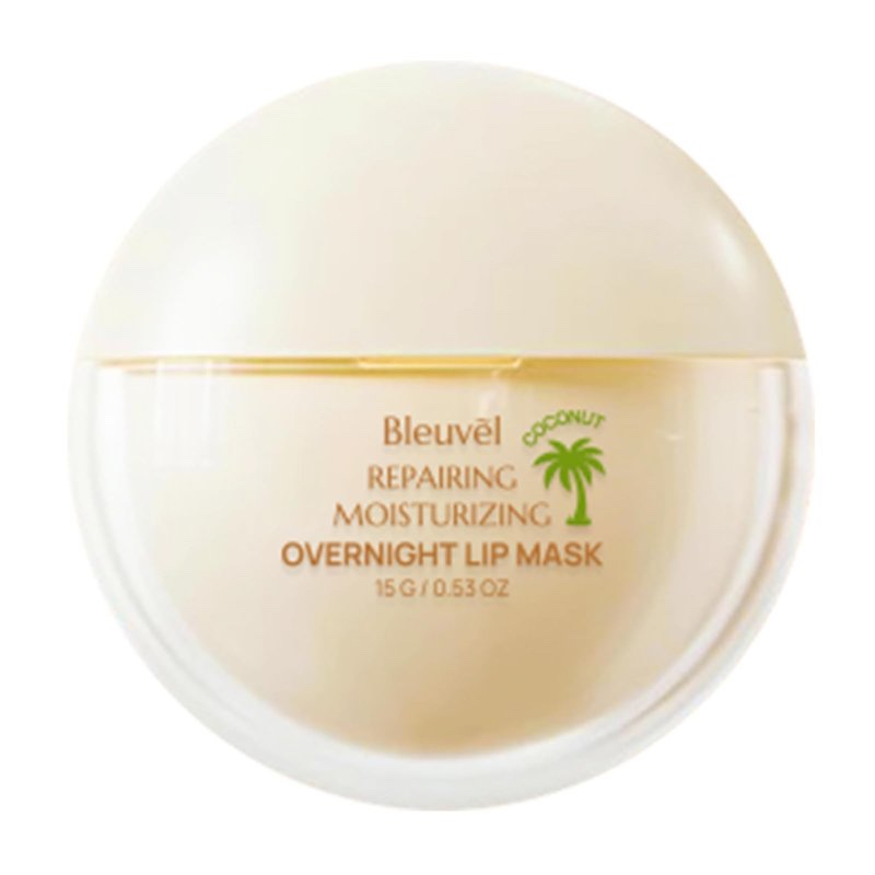 bleuvèl beeswax overnight lip mask – moisturizing & nourishing lip balm with collagen, beeswax & coconut oil, built-in applicator, sleeping lip mask