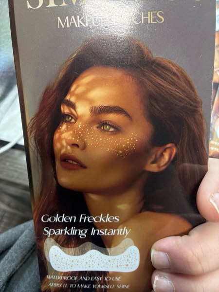 Condition photo showing New/Like New for Makeup Pathes, Body Face Glitter for Kids Women Girls, Gold Snowflake Glitter Makeup for Face, Singer Concerts Festival Holiday Party Rave Accessories - 8 Counts