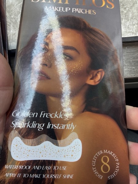 Condition photo showing New/Like New for Makeup Pathes, Body Face Glitter for Kids Women Girls, Gold Snowflake Glitter Makeup for Face, Singer Concerts Festival Holiday Party Rave Accessories - 8 Counts