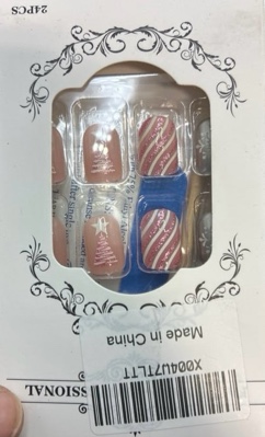 christmas press on nails almond short fake nails with snowflake holly designs glossy red french tip false nail tips christmas nails glue on nails stick on nails for women holiday nail art 24pcs christmas pattern 1