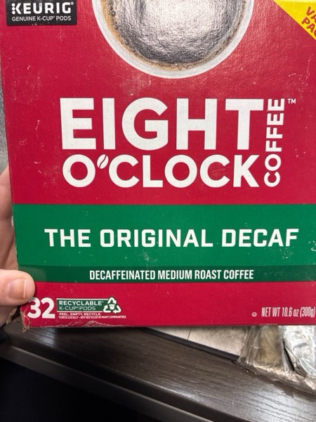 eight o'clock coffee the original decaf, single-serve keurig k-cup pods, medium roast coffee pods, 1 count (pack of 32) the original decaf 32 count (pack of 1)