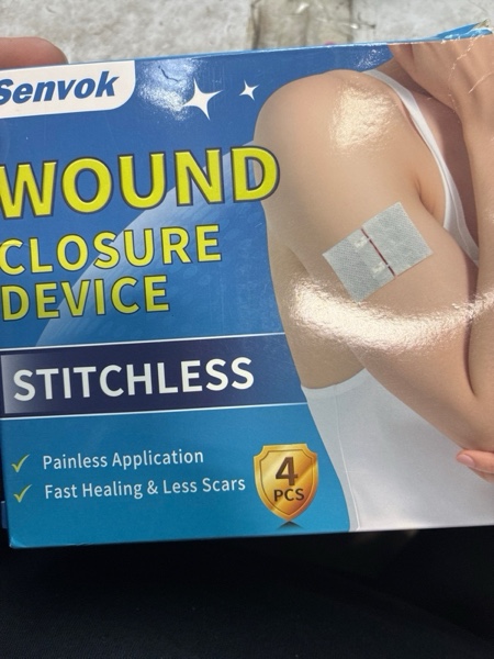 Condition photo showing New/Like New for Zip Stitch Wound Closure Strips | 4-Pack Stitchless Butterfly Bandages | Adjustable Tension for Painless Laceration Repair, Post-Surgery Care & Emergency First Aid Cotton 2-Strap 4-Pack