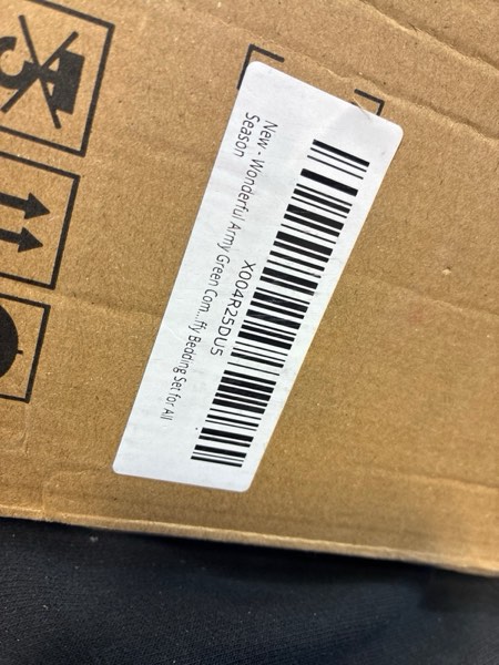 Condition photo showing New/Like New for Wonderful Army Green Comforter Set King Size, Yarn Dyed Farmhouse Striped Cotton Lightweight Boho Comforter with Pillow Shams, Fluffy Bedding Set for All Season A -Olive Green King