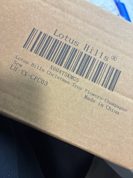 Condition photo showing New/Like New for 6 Pcs Elegant Champagne Christmas Flowers, 9" Large Christmas Tree Decorations Set with Long Stem Picks, Poinsettia Flowers Artificial for Tree Garland Wreath Swag Pot Vase, Xmas Floral Bouquet Decor