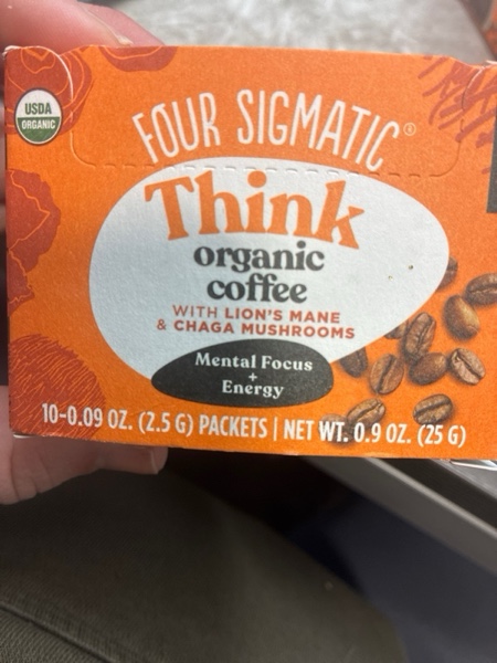 Condition photo showing New/Like New for Think Organic Instant Coffee with Lion's Mane & Chaga Mushrooms -- 10 Packets